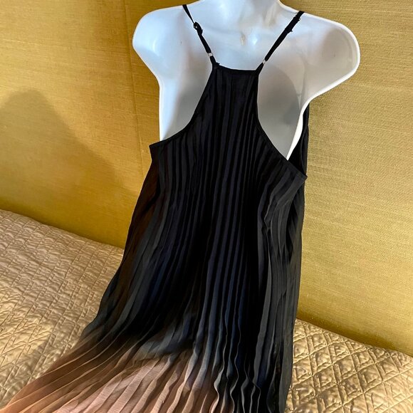 Bar III Maxi Dress Flowing Navy and Orange Sz L 10-14 Strapless Body Accentuator - Picture 6 of 12